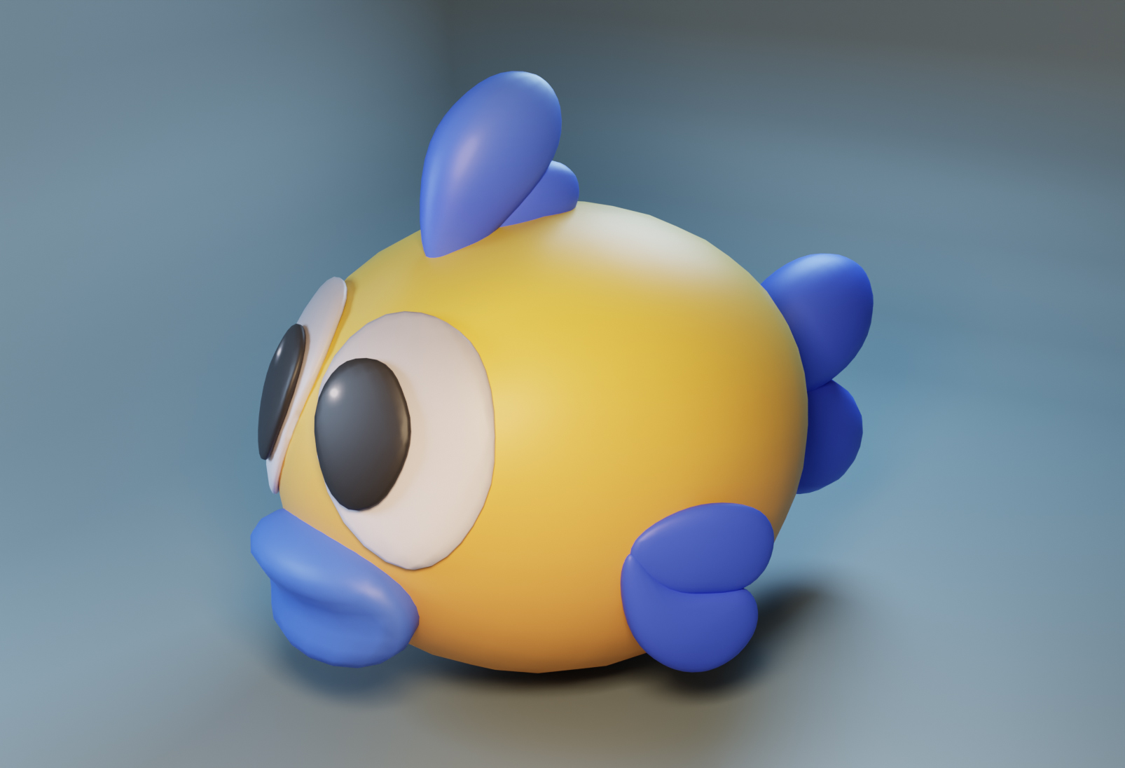 Stylized fish character render