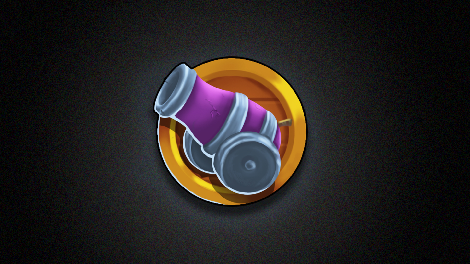 Stylized cannon weapon icon for heavy-item category in game UI