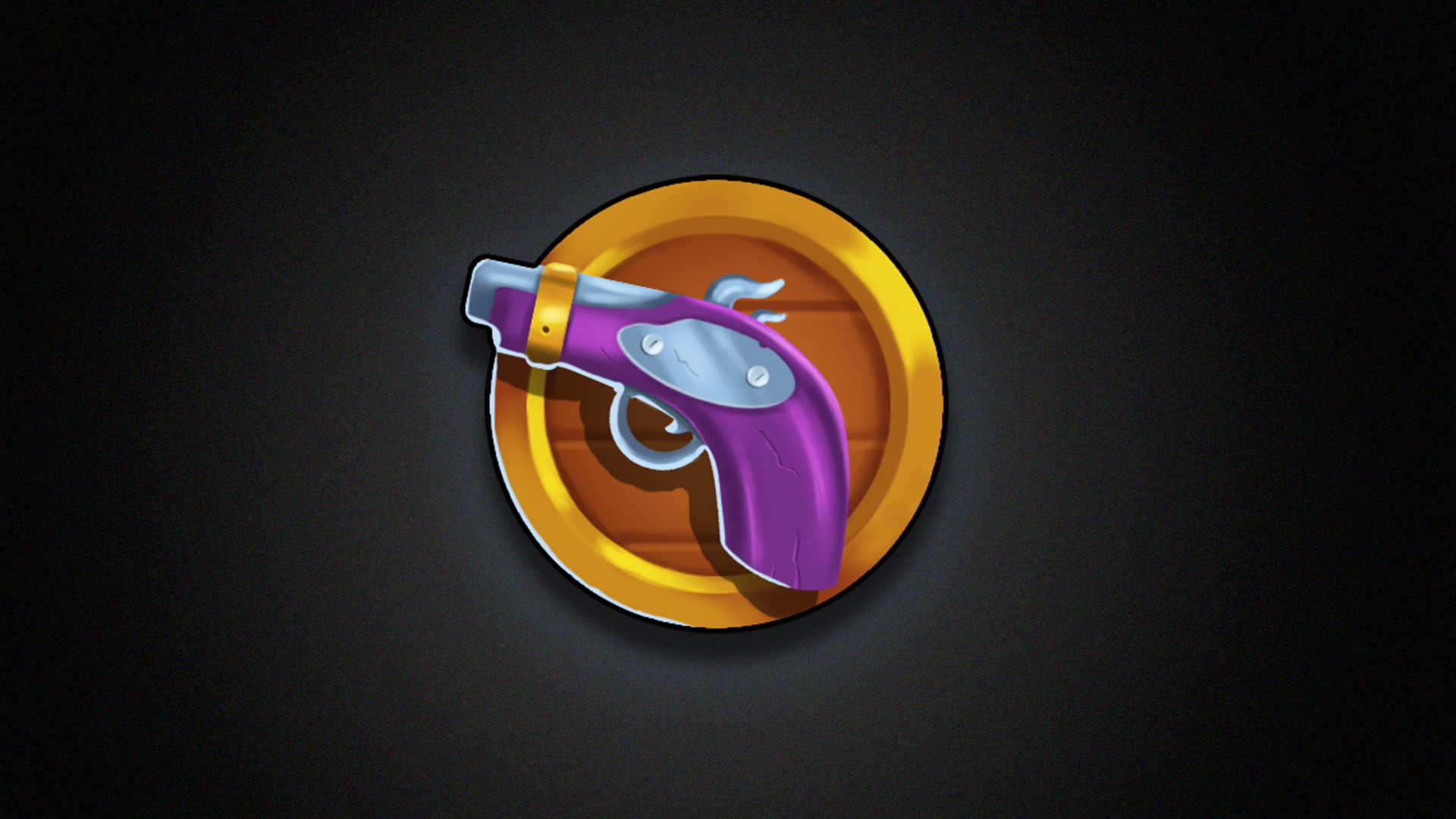 Stylized gun weapon icon crafted for game interface and reward screens