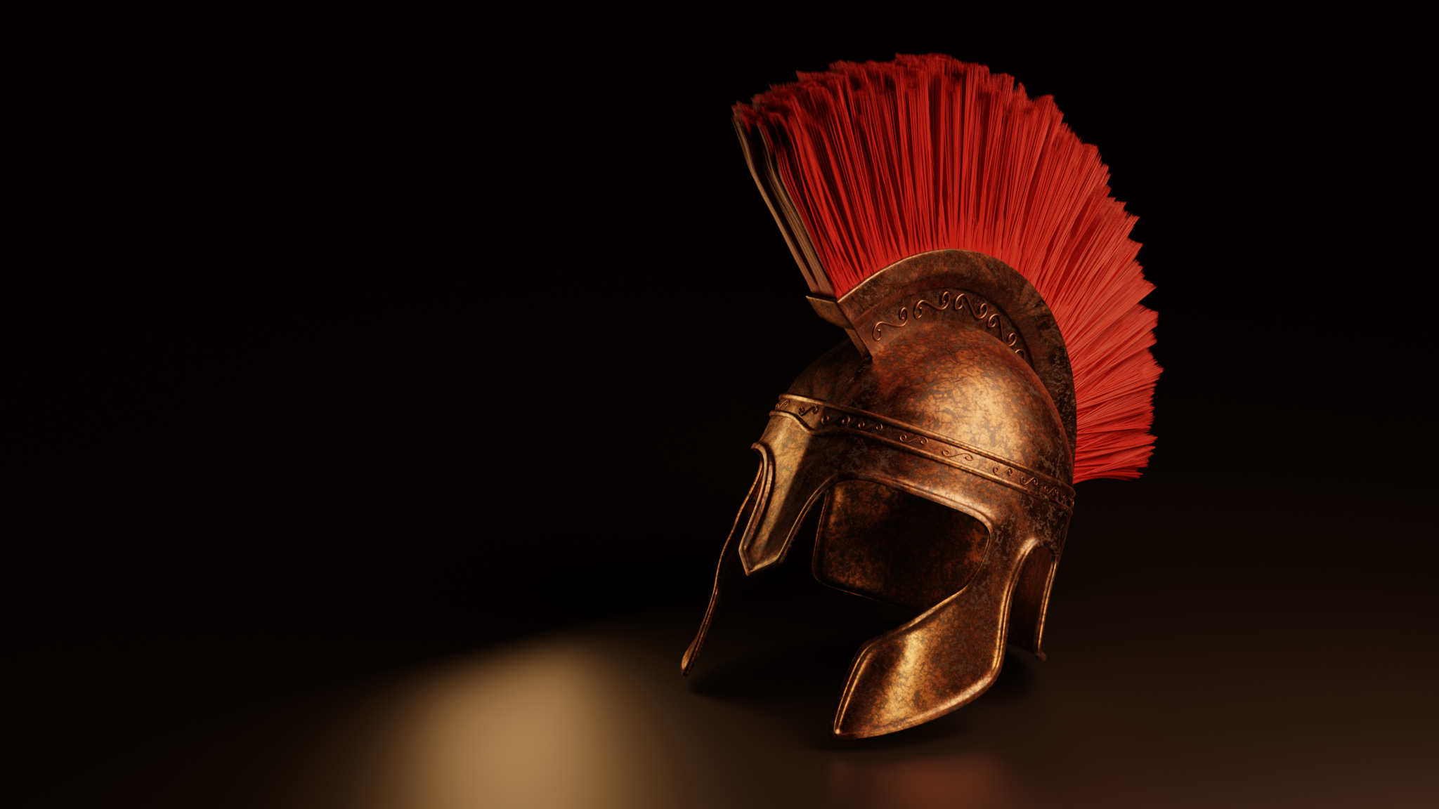Ancient Greek warrior helmet clean studio render