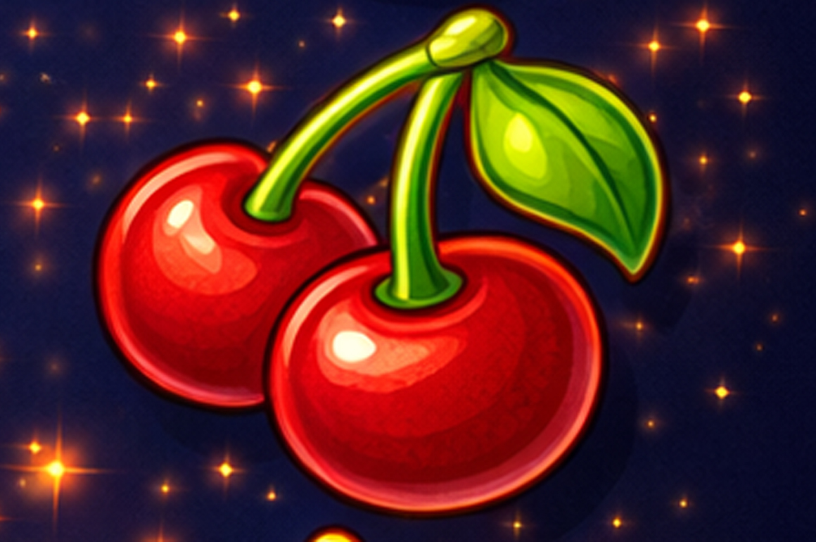 Close-up of the Lucky Fruits cherry symbol for slot reel readability